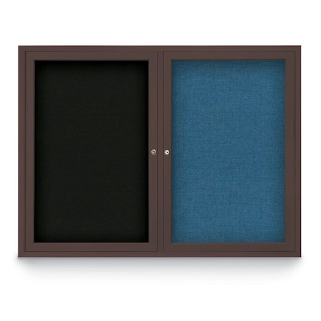 United Visual Products Corkboard, Rubber Backing /Bronze, 72"x48" UV408-BRONZE-RUBBER